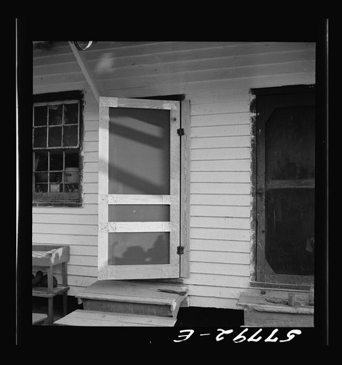 Untitled photo, possibly related to: The finished door in place. Demonstration of home screen door construction. Saint Mary's County, Ridge, Maryland