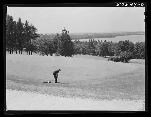 Playing golf on Madison, Wisconsin links