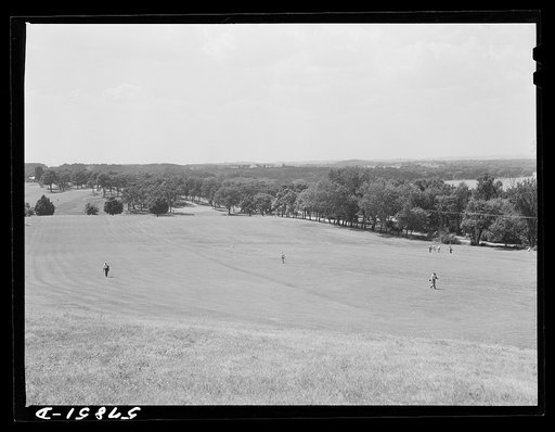 Playing golf on Madison, Wisconsin links