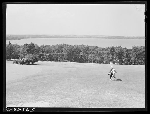 Playing golf on Madison, Wisconsin links