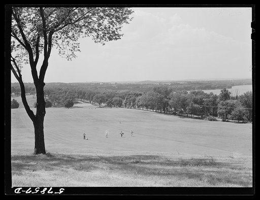 Playing golf on Madison, Wisconsin links
