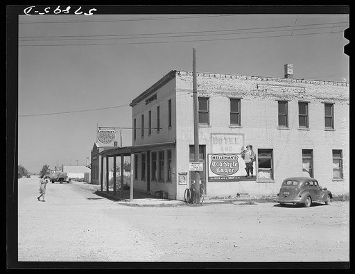 Hotel on main street of town. Lone Tree, North Dakota