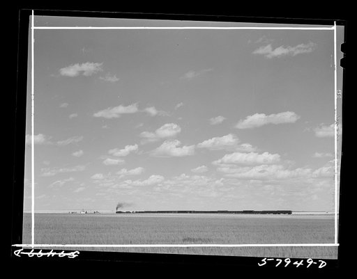 Freight train leaving Homestead, Montana