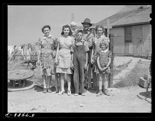FSA (Farm Security Administration) borrower and his children. Laredo, Montana