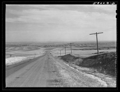 Untitled photo, possibly related to: Highway near Havre, Montana