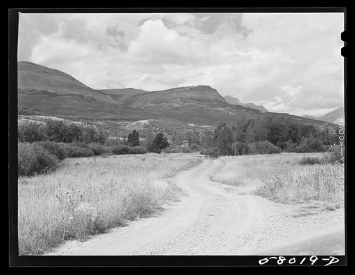 Untitled photo, possibly related to: Road leading into mountains. Glacier National Park, Montana