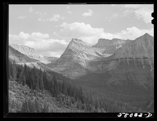 Mountains seen from highway. Glacier National Park, Montana