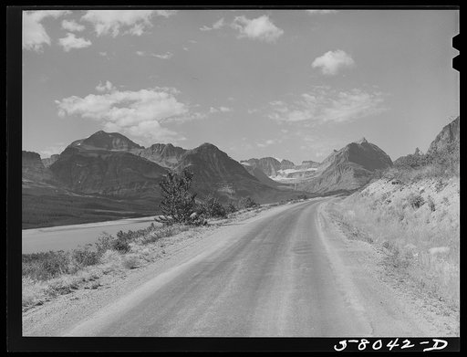 Grinnell Glacier as seen from Many Glacier highway. Glacier National Park, Montana