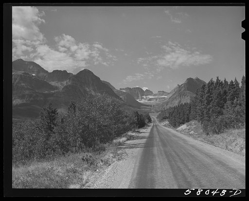 Grinnell Glacier as seen from Many Glacier highway. Glacier National Park, Montana