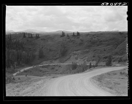 Untitled photo, possibly related to: Winding approach to Glacier Park station. Glacier National Park, Montana