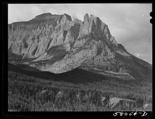 Mountains seen from highway. Glacier National Park, Montana