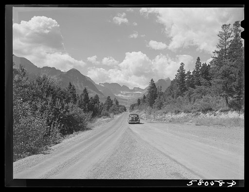 Grinnell Glacier as seen from Many Glacier highway. Glacier National Park, Montana