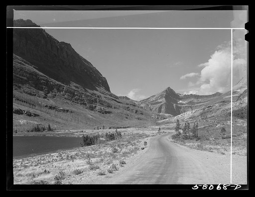 Many Glacier highway. Glacier National Park, Montana