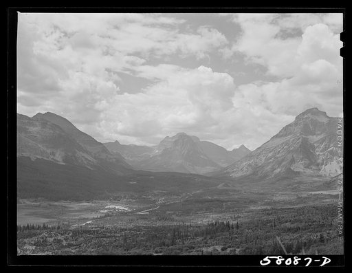 Mountains seen from highway. Glacier National Park, Montana