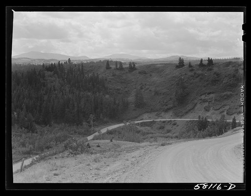 Untitled photo, possibly related to: Winding approach to Glacier Park station. Glacier National Park, Montana
