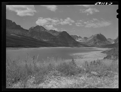 Grinnell Glacier as seen from Many Glacier highway. Glacier National Highway, Montana