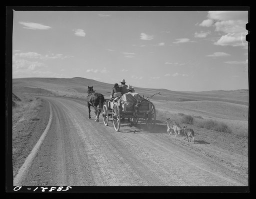 Indians going to Crow Agency to annual fair. Montana