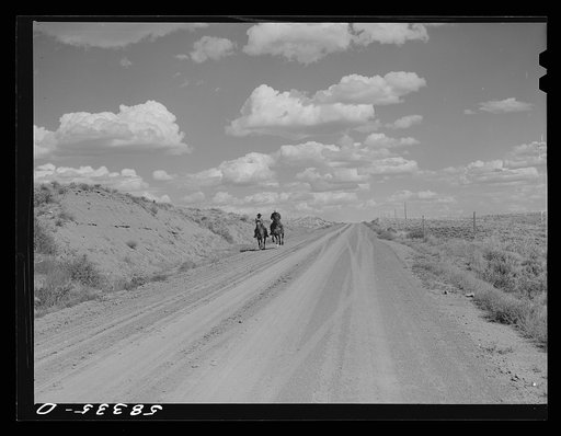 Indians going to Crow Agency to annual fair. Montana