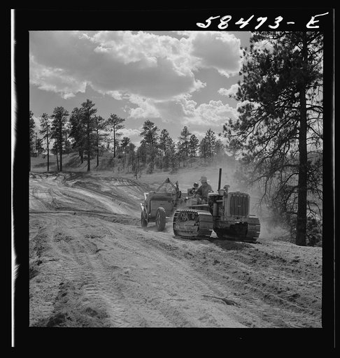 Building a reservoir for range cattle on Lyman Brewster's lease. Near Lame Deer, Montana