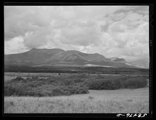 Untitled photo, possibly related to: Rocky Mountains near Glacier Park station. Montana