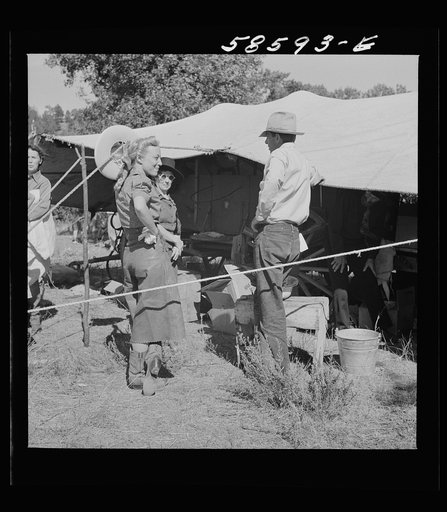 Untitled photo possibly related to: Sally Rand at the stockmen's picnic and barbecue. Spear's Siding, Wyola, Montana