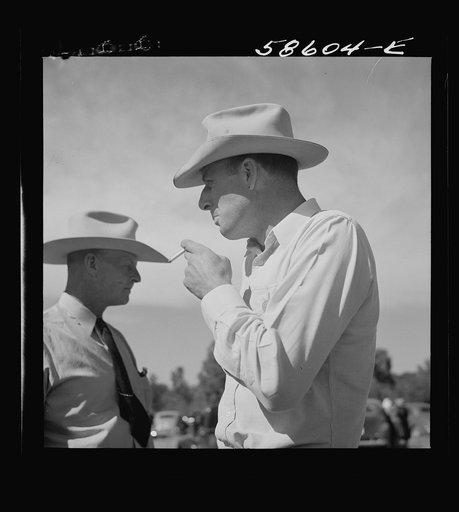 Guests at the stockmen's picnic and barbecue. Spear's Siding, Wyola, Montana