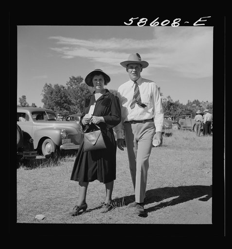 Guests at the stockmen's picnic and barbecue. Spear's Siding, Wyola, Montana