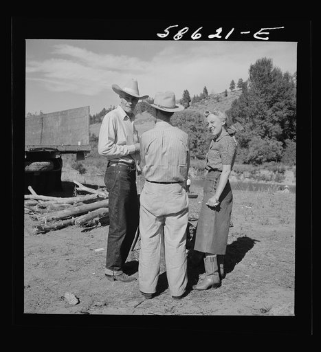 Sally Rand at the stockmen's picnic and barbecue. Spear's Siding, Wyola, Montana