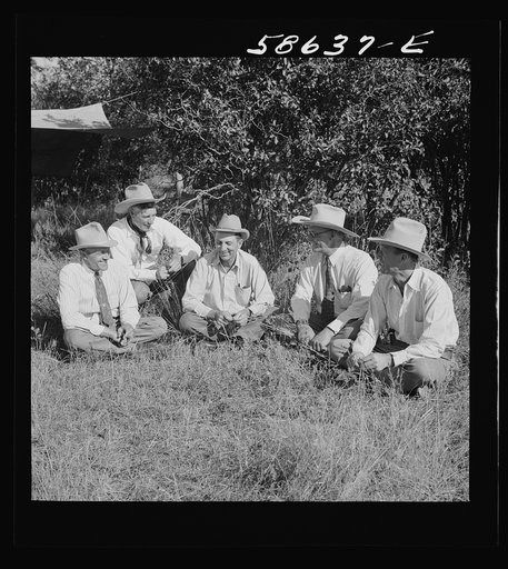 Untitled photo, possibly related to: "Junior" Spear at stockmen's picnic and barbecue. Spear's Siding, Wyola, Montana