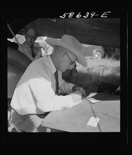 Untitled photo, possibly related to: "Junior" Spear at stockmen's picnic and barbecue. Spear's Siding, Wyola, Montana