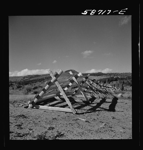 Untitled photo, possibly related to: Snow fence near Granby, Colorado