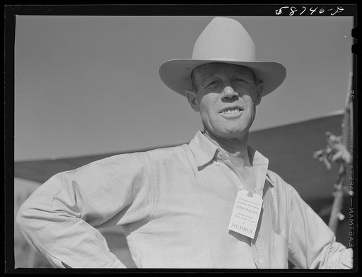Untitled photo, possibly related to: Stockmen at stockmen's picnic and barbecue. Spear's Siding, Wyola, Montana