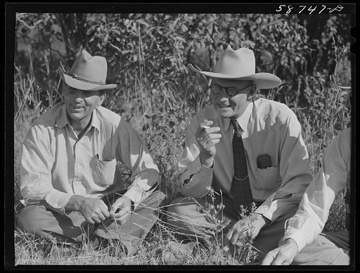 Untitled photo, possibly related to: "Junior" Spear at stockmen's picnic and barbecue. Spear's Siding, Wyola, Montana