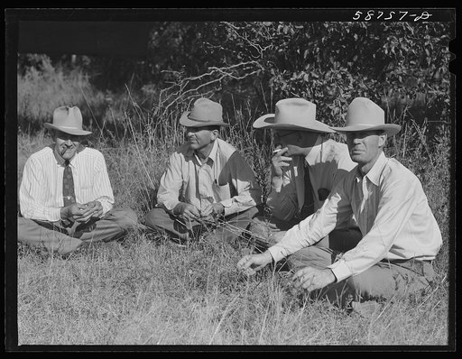 Untitled photo, possibly related to: "Junior" Spear at stockmen's picnic and barbecue. Spear's Siding, Wyola, Montana