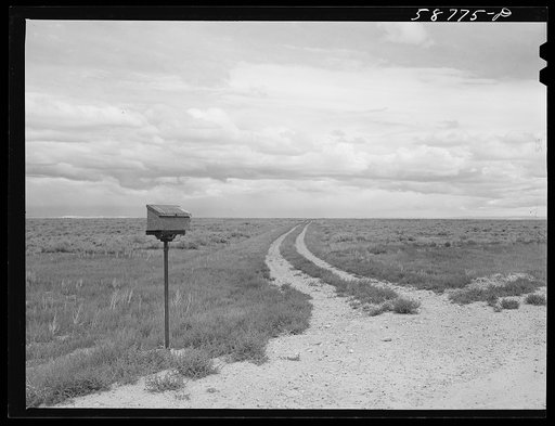 Untitled photo, possibly related to: Ranch mailbox near Farson, Wyoming