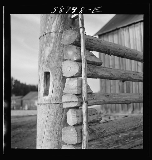 Detail of corral gate and fence. Quarter Circle U, Brewster-Arnold Ranch Company. Birney, Montana
