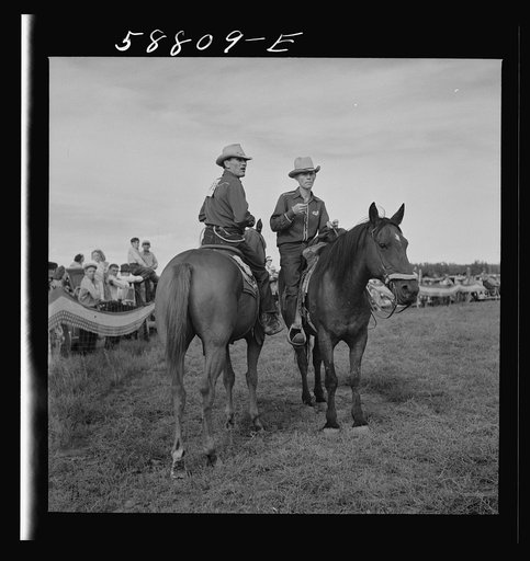 Indians watching the Crow fair at Crow Agency. Montana