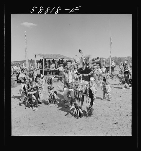 Untitled photo, possibly related to: Crow Indian dance at annual fair. Crow Agency, Montana