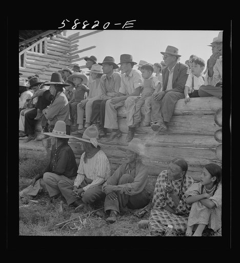 Indians and spectators at annual fair. Crow Agency, Montana