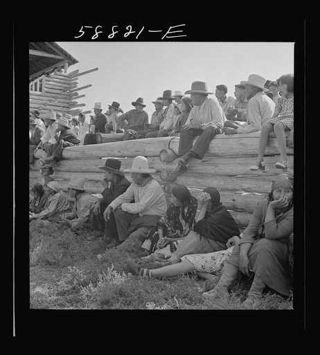 Untitled photo, possibly related to: Indians and spectators at annual fair. Crow Agency, Montana