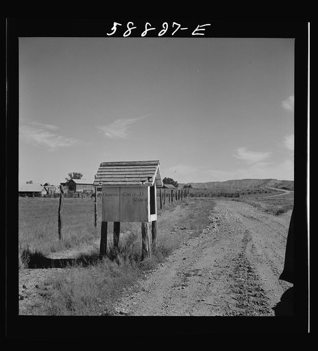 Untitled photo, possibly related to: Mailbox of Quarter Circle U Ranch. Birney, Montana