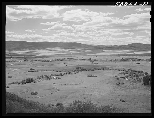 Ranches and farming land in the Yampa River Valley, Colorado