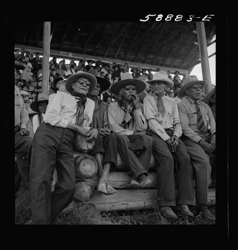 Untitled photo, possibly related to: Indians watching Crow fair at Crow Agency, Montana