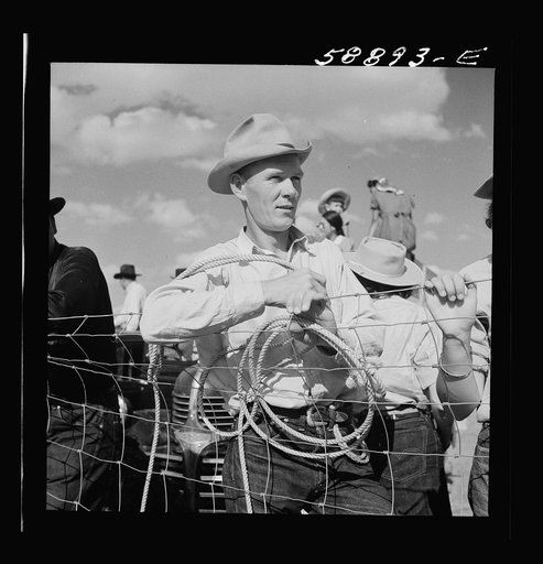 Cowboy from Quarter Circle U Ranch at Crow Indian fair. Crow Agency, Montana
