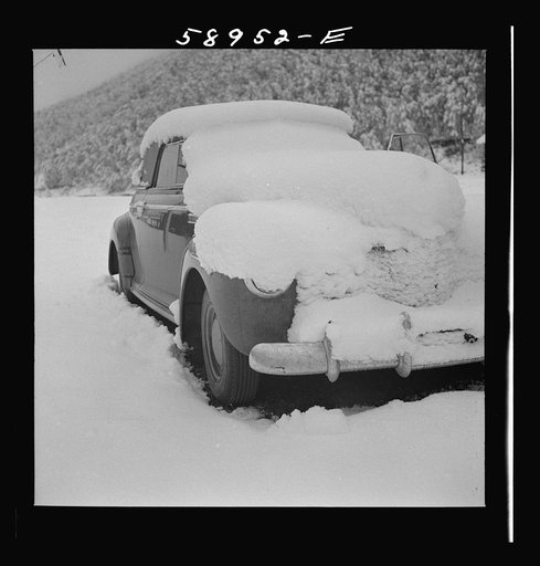 Untitled photo, possibly related to: Car covered with snow after early fall blizzard on ranch in mountains rear Aspen, Colorado