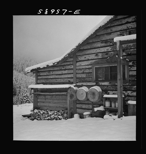 Untitled photo, possibly related to: Ranch house after early fall blizzard in mountains near Aspen, Colorado