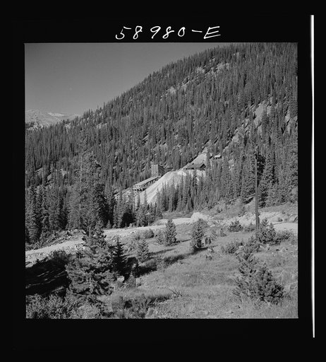 Untitled photo, possibly related to: Mine recently opened up because of defense needs. In ghost mining town of Montezuma, Colorado