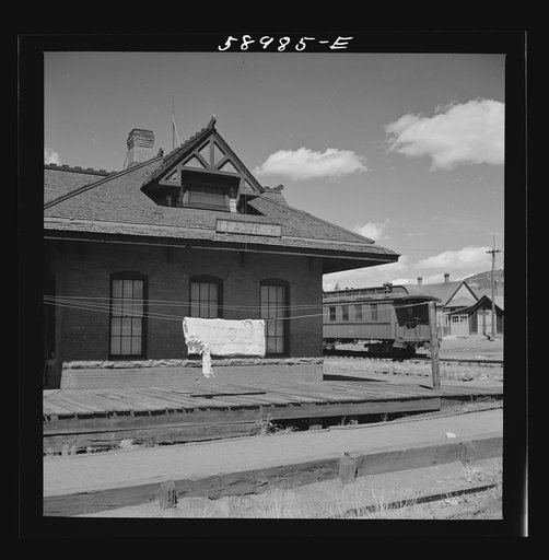 Former railroad station in old mining town. Leadville, Colorado