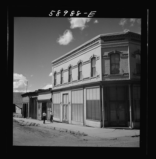 Untitled photo, possibly related to: Stores in old mining town. Leadville, Colorado