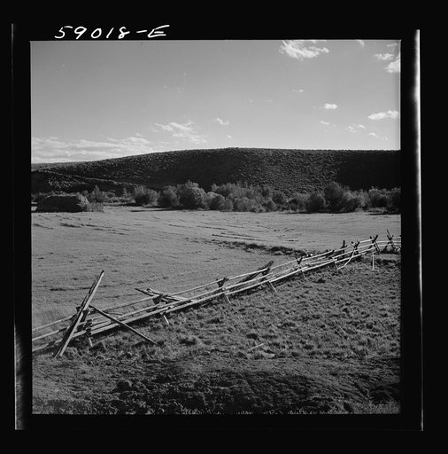 Rail fence around hay field near Aspen, Colorado